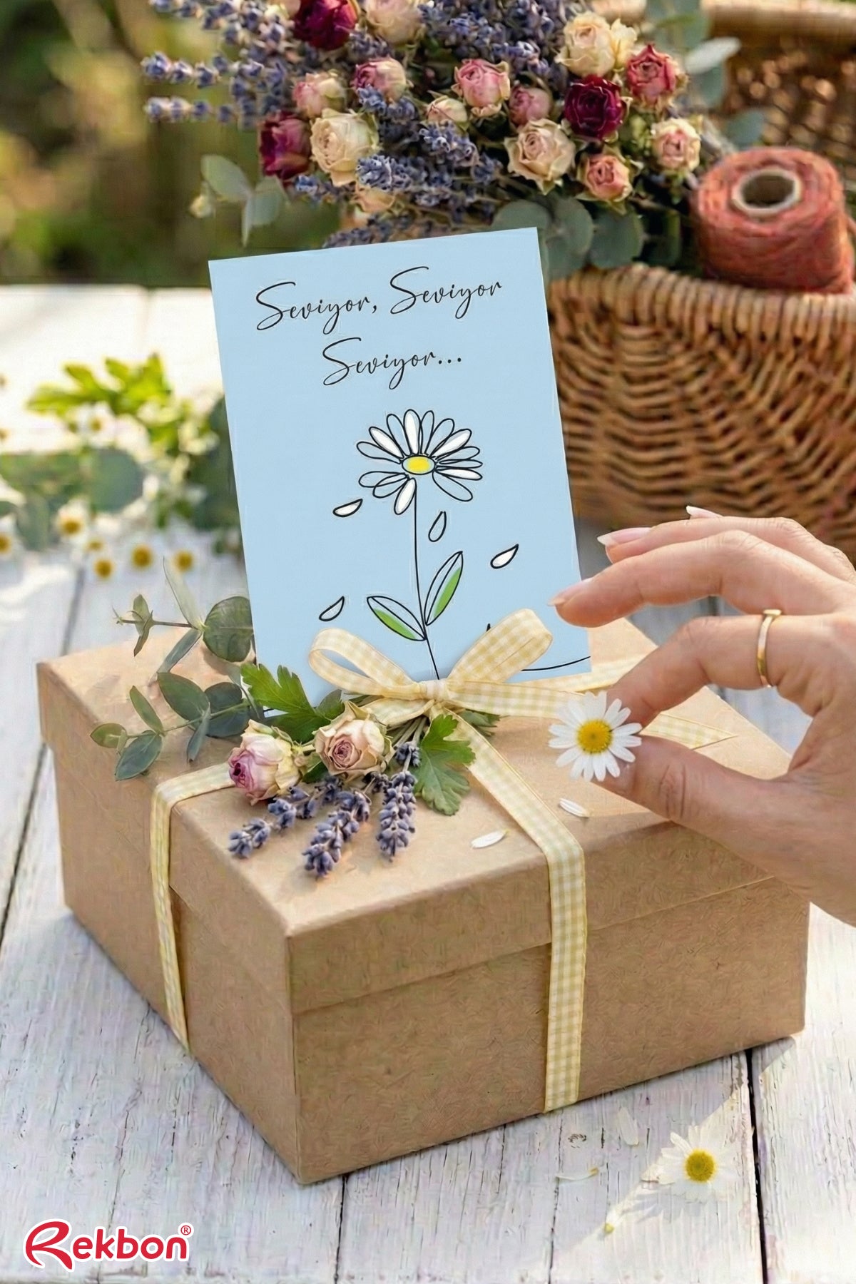 Rekbon Papatya Tasarımlı Notlu Hediye Kartı – Zarif ve Doğal Dokunuş