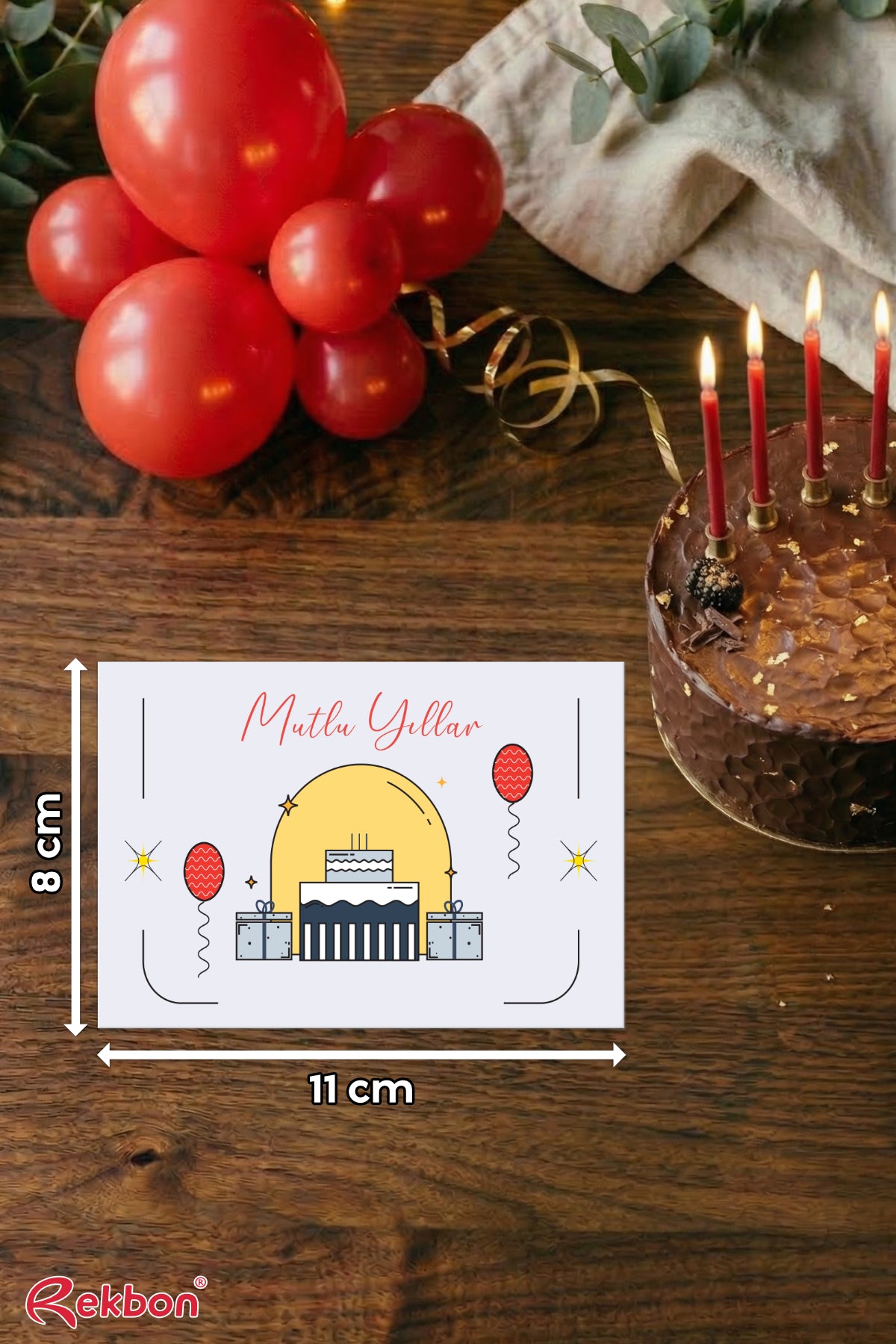 Rekbon Mutlu Yıllar Notlu Hediye Kartı – Yeni Başlangıçlara Anlam Katın