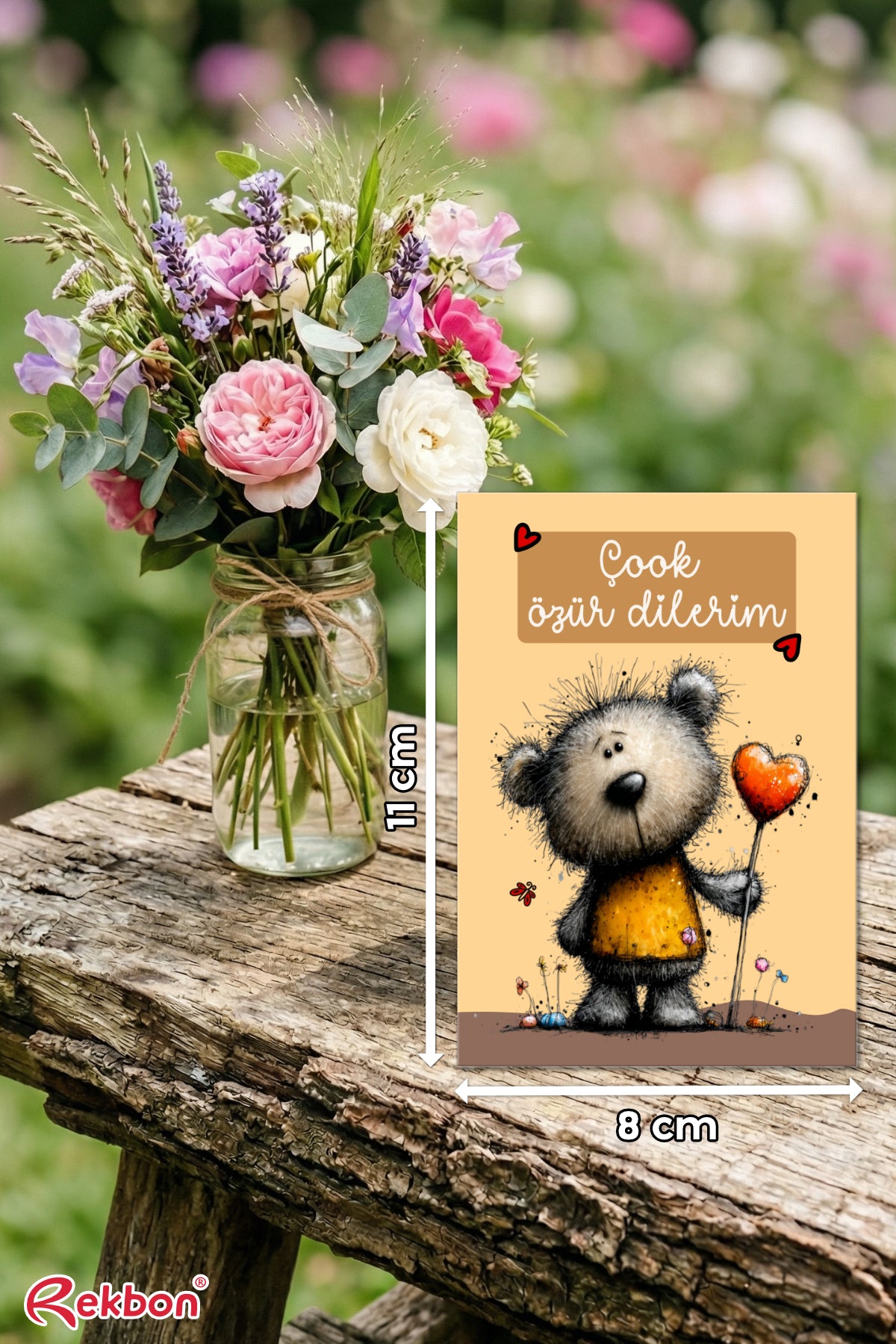 Rekbon Özür Dilerim Notlu Hediye Kartı – Duygularınızı İçtenlikle İfade Edin