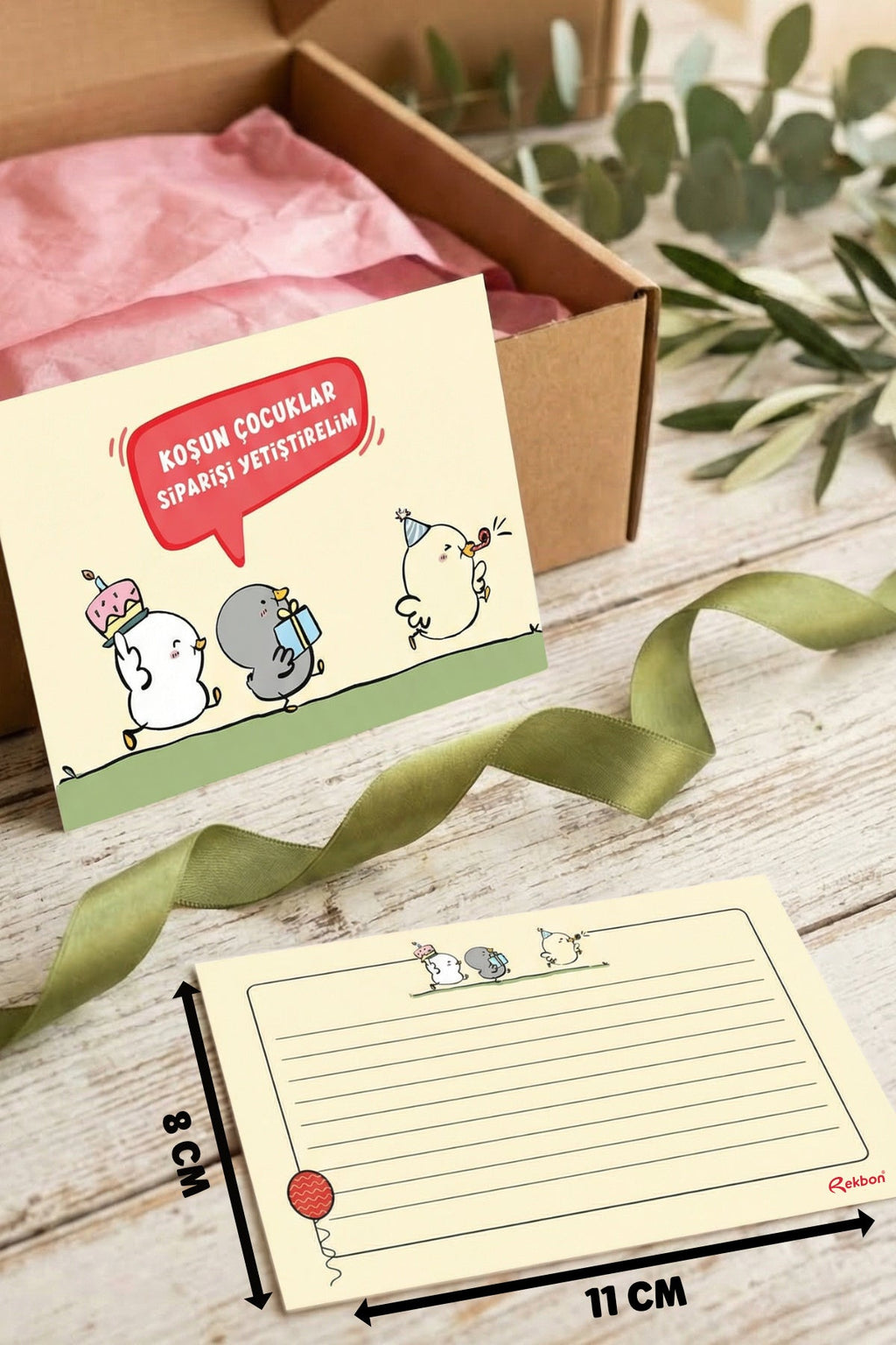 Rekbon Koşun Çocuklar Gülümseten Teşekkür Kartı - Notlu Teşekkür Kartı