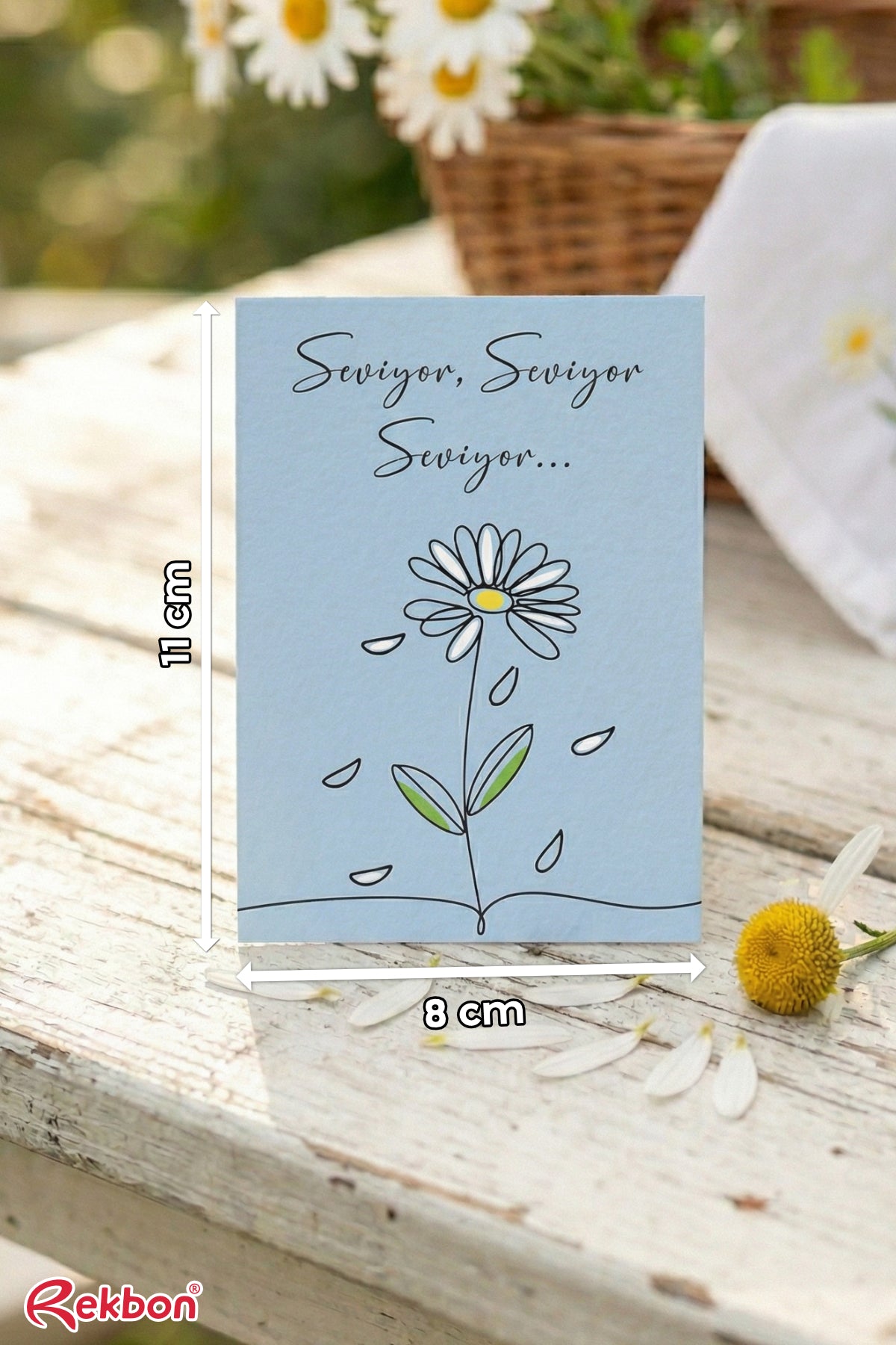 Rekbon Papatya Tasarımlı Notlu Hediye Kartı – Zarif ve Doğal Dokunuş