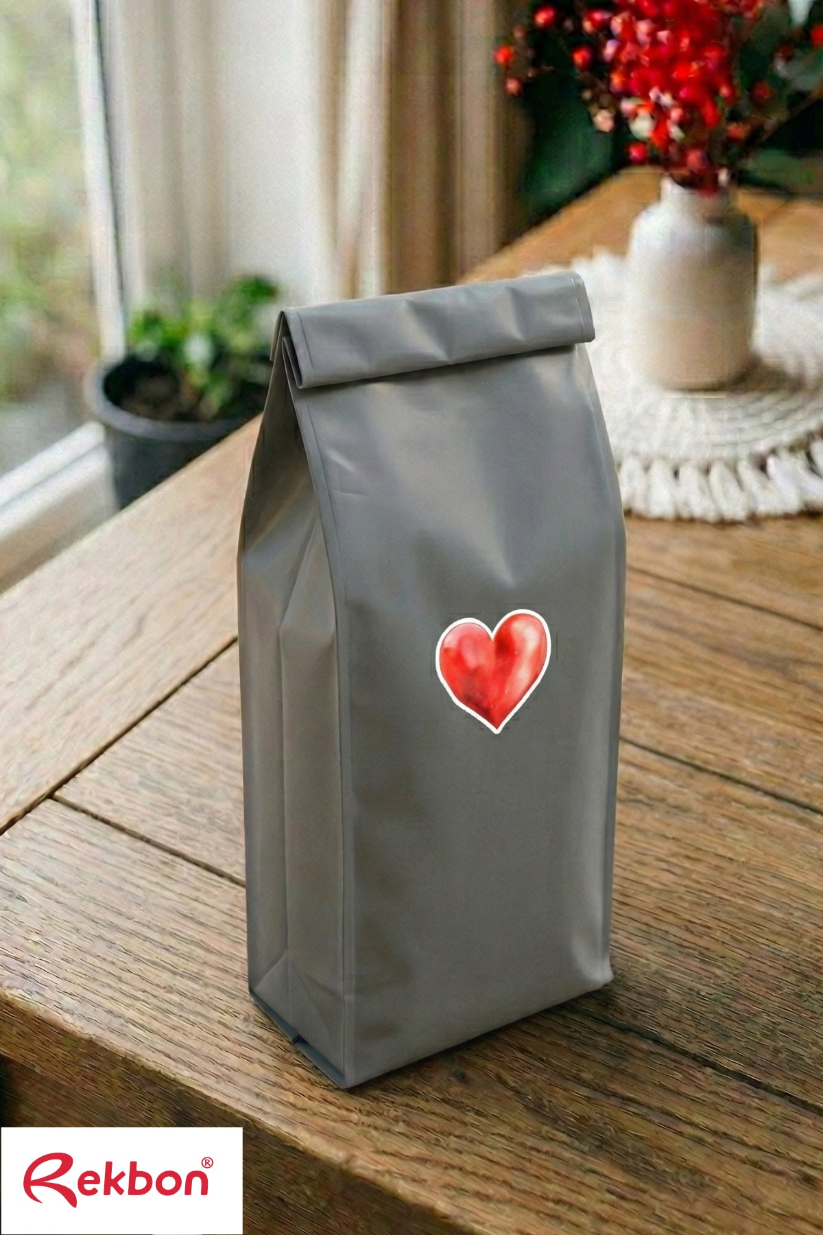 Rekbon Kalp Şekilli Yapışkan Sticker Etiket Hediye Paketleme