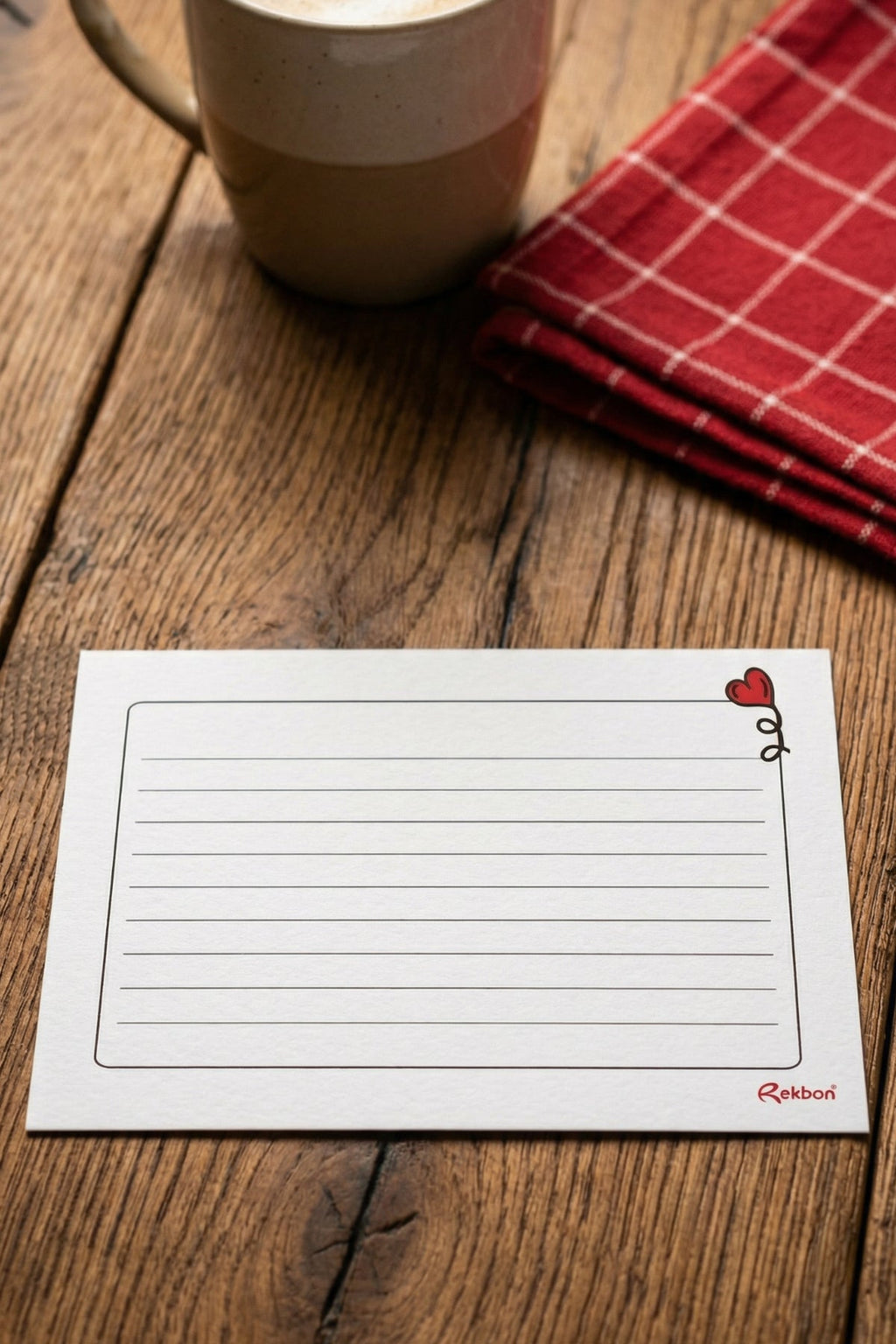 Rekbon Siparişin İçin Teşekkürler - Notlu Sade Şık Teşekkür Kartı