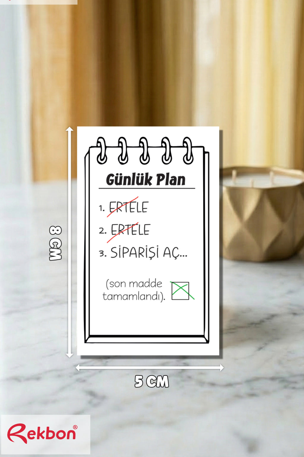 Rekbon Günlük Plan Tasarımlı Esprili Sipariş - Kargo Paketleme Etiketi