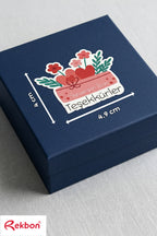 Rekbon Çiçek Temalı Teşekkür Paketleme Etiketi