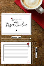 Rekbon Siparişin İçin Teşekkürler - Notlu Sade Şık Teşekkür Kartı